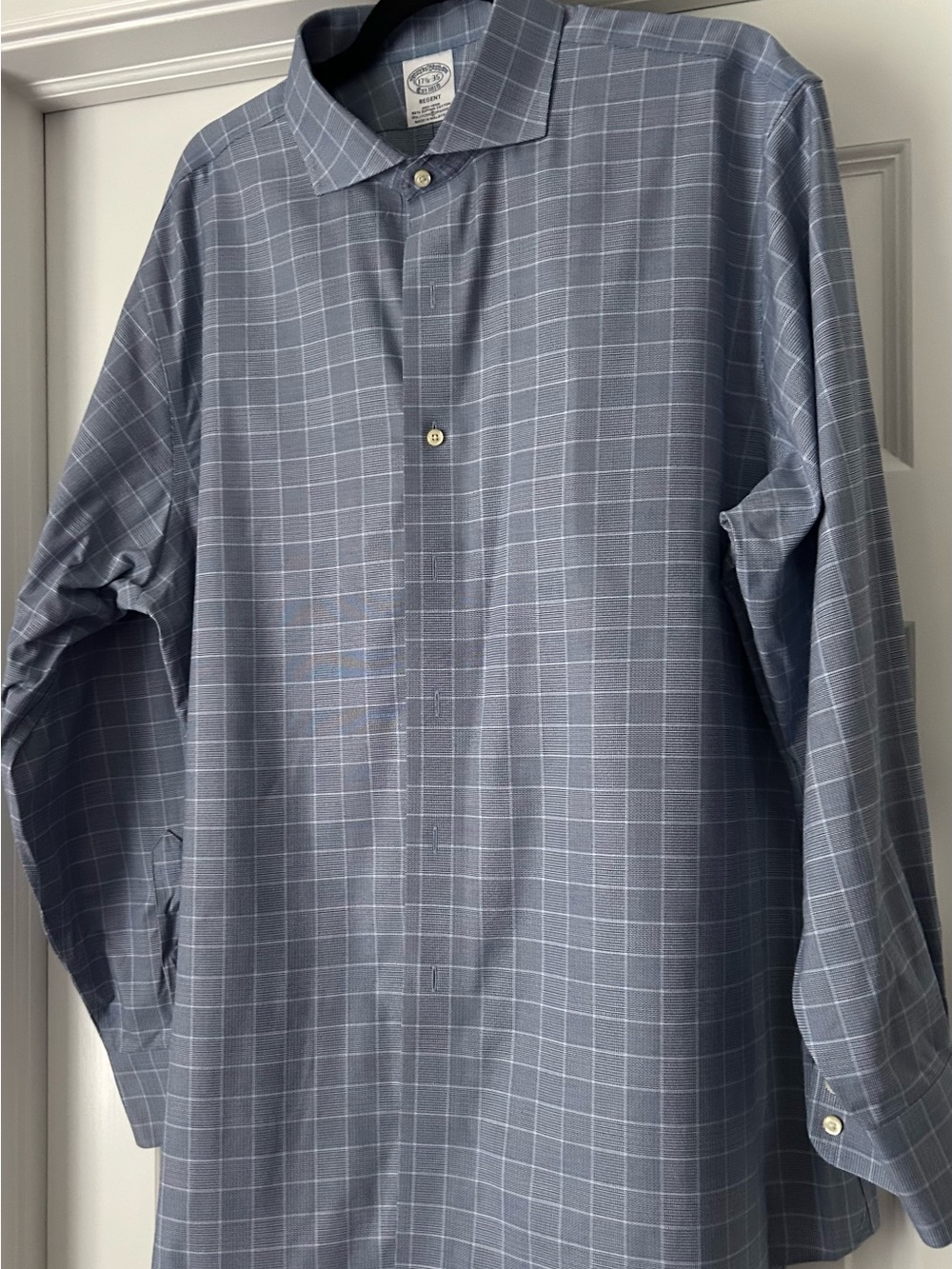 Brooks Brothers Slate Blue Windowpane Dress Shirt